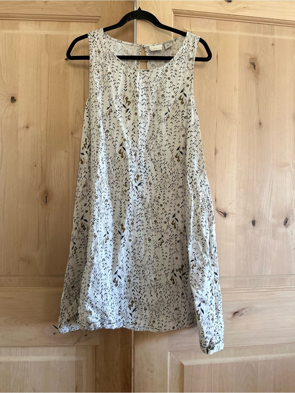 Rachel Zoe neutral floral print 100% linen shift dress
